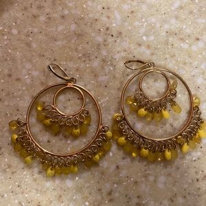 Gold and yellow earrings